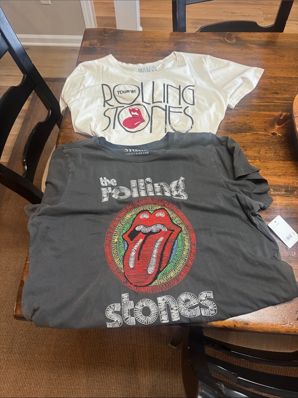 the Rolling Stones Kids Graphic Tees - Black & White with Red Tongue